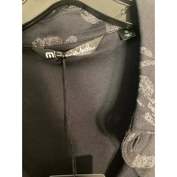 Travis Mathew Moody Floral Print Black Gray Short Sleeve Button Shirt Sz XL NWT - Picture 5 of 7
